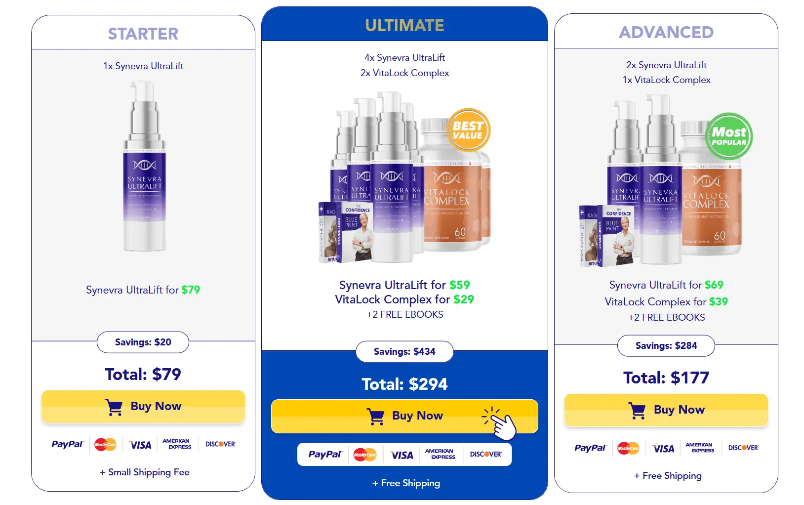 Synevra UltraLift bottle pricing
